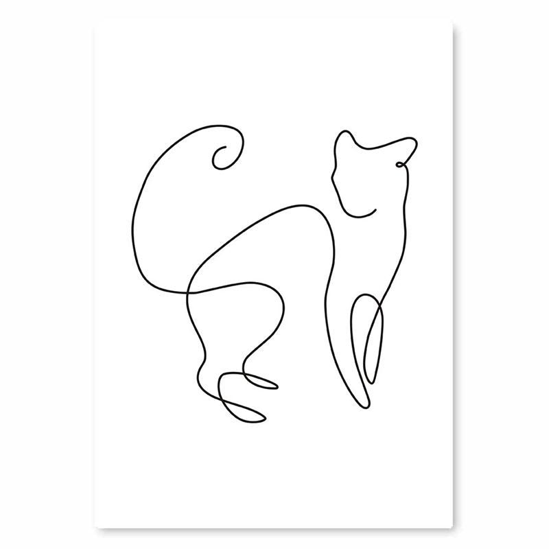 Minimalist Line Art Wall Decor Canvas - Abstract Sofa Living Room Mural