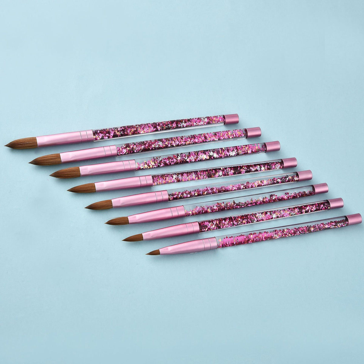 Oil-Filled Pink Mink Hair Nail Art Pen - Nail Brush & Tool for Manicure