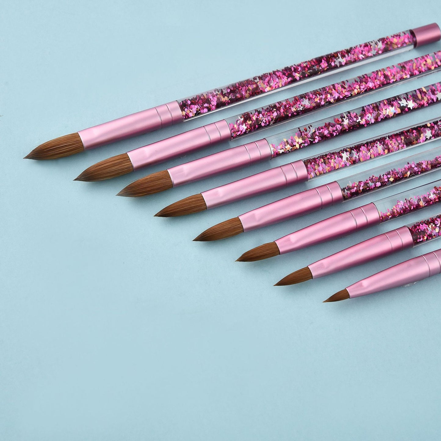 Oil-Filled Pink Mink Hair Nail Art Pen - Nail Brush & Tool for Manicure