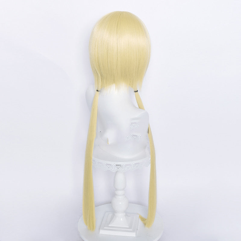 Yellow Pigtail Cosplay Wig - Long Hair, Adjustable