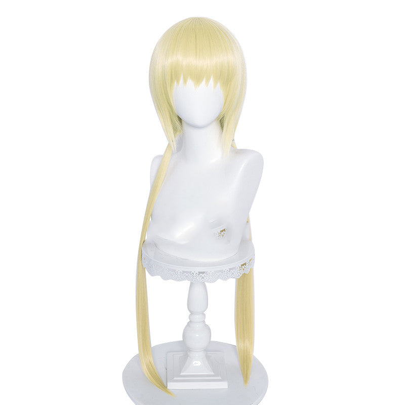 Yellow Pigtail Cosplay Wig - Long Hair, Adjustable