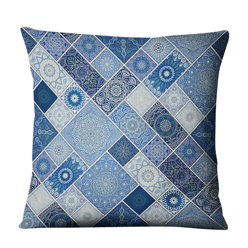 Linen Pillow Cover 45x45cm Geometric Abstract Home Decor Cushion Case
