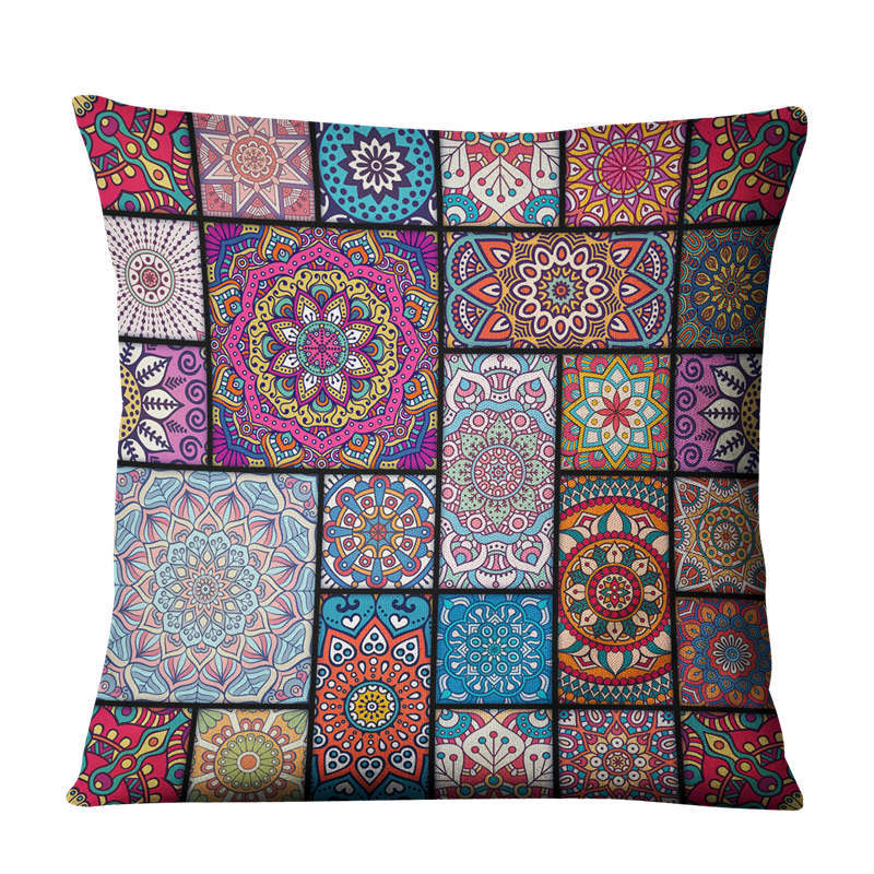 Linen Pillow Cover 45x45cm Geometric Abstract Home Decor Cushion Case