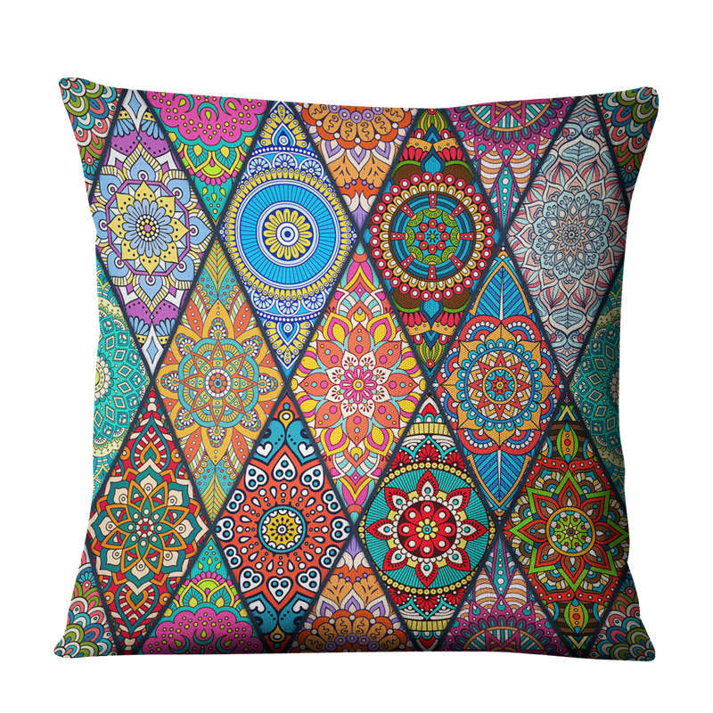 Linen Pillow Cover 45x45cm Geometric Abstract Home Decor Cushion Case