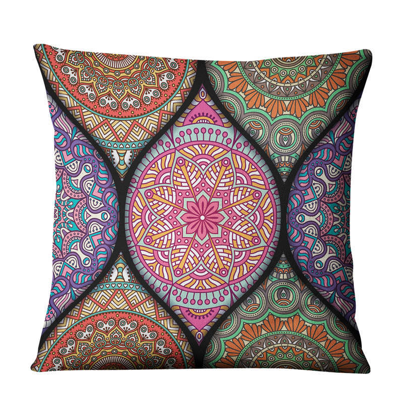 Linen Pillow Cover 45x45cm Geometric Abstract Home Decor Cushion Case