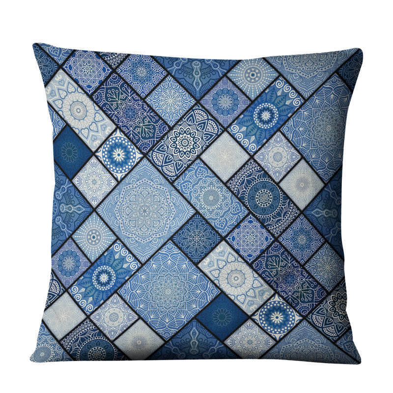 Linen Pillow Cover 45x45cm Geometric Abstract Home Decor Cushion Case
