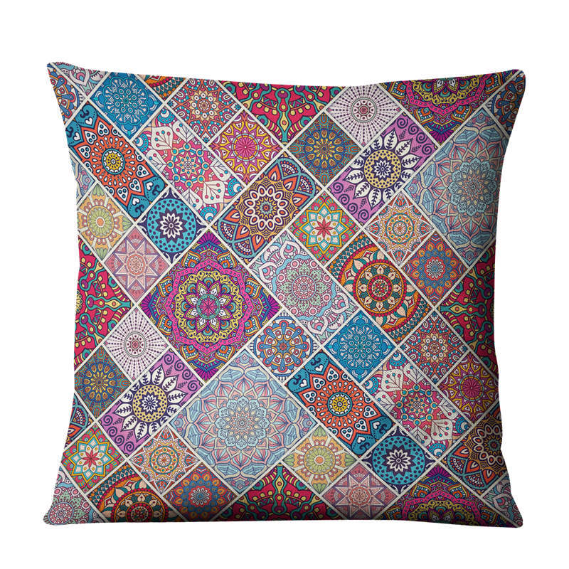 Linen Pillow Cover 45x45cm Geometric Abstract Home Decor Cushion Case