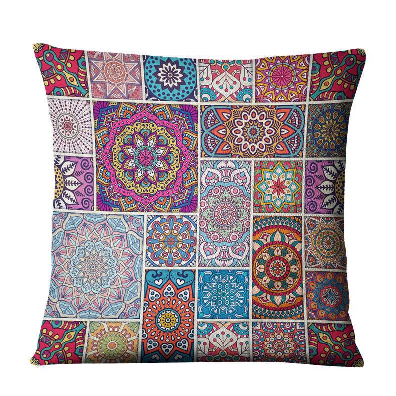 Linen Pillow Cover 45x45cm Geometric Abstract Home Decor Cushion Case