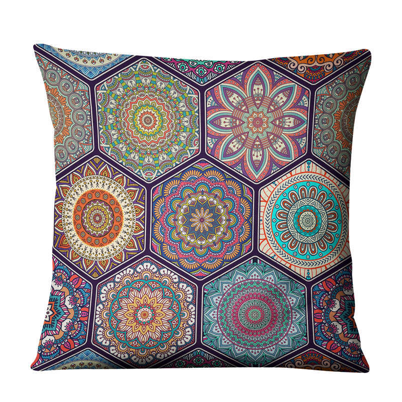 Linen Pillow Cover 45x45cm Geometric Abstract Home Decor Cushion Case