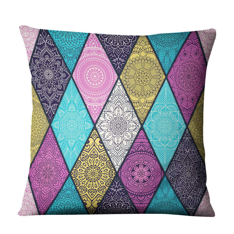 Linen Pillow Cover 45x45cm Geometric Abstract Home Decor Cushion Case
