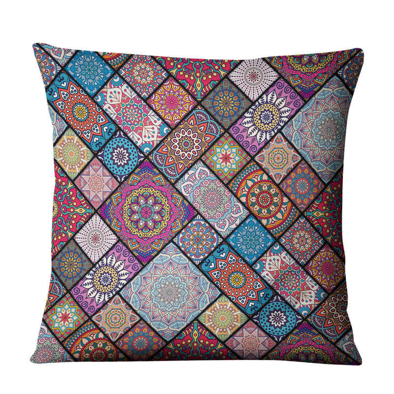 Linen Pillow Cover 45x45cm Geometric Abstract Home Decor Cushion Case