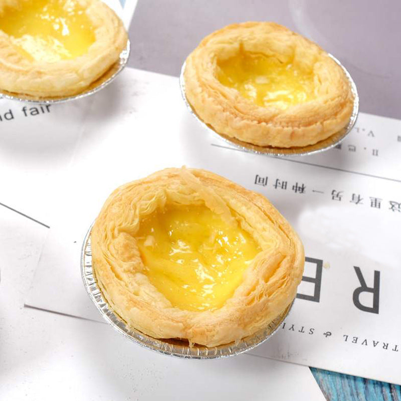 Disposable Egg Tart Mold Aluminum Foil Cupcake Holder - Silver, Pack of 100