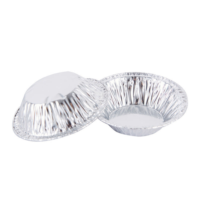 Disposable Egg Tart Mold Aluminum Foil Cupcake Holder - Silver, Pack of 100