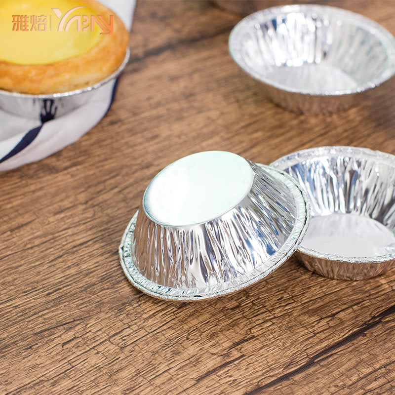 Disposable Egg Tart Mold Aluminum Foil Cupcake Holder - Silver, Pack of 100