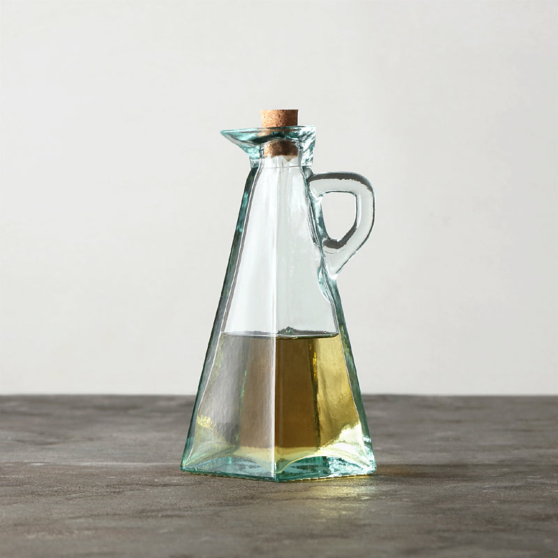 Glass Oil Dispenser Pot for Kitchen Seasoning & Cooking - Transparent