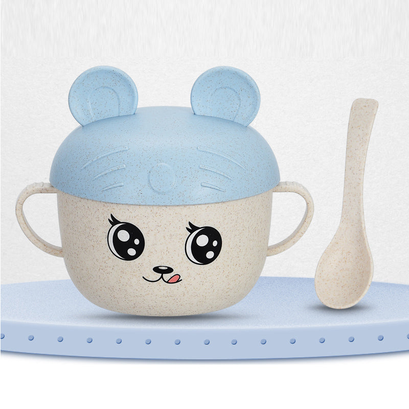 Children's Drop Proof Scalding Spoon with Cover - Kids Dinnerware Set