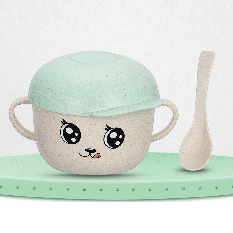 Children's Drop Proof Scalding Spoon with Cover - Kids Dinnerware Set