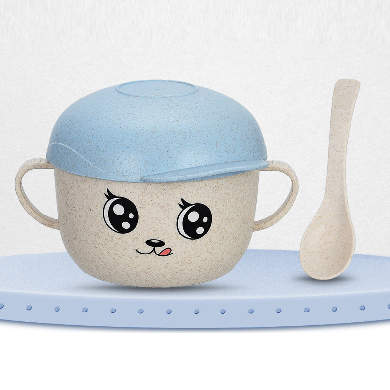 Children's Drop Proof Scalding Spoon with Cover - Kids Dinnerware Set