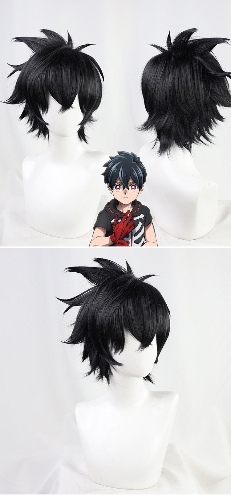 Black Cosplay Wig for Costume and Themed Events