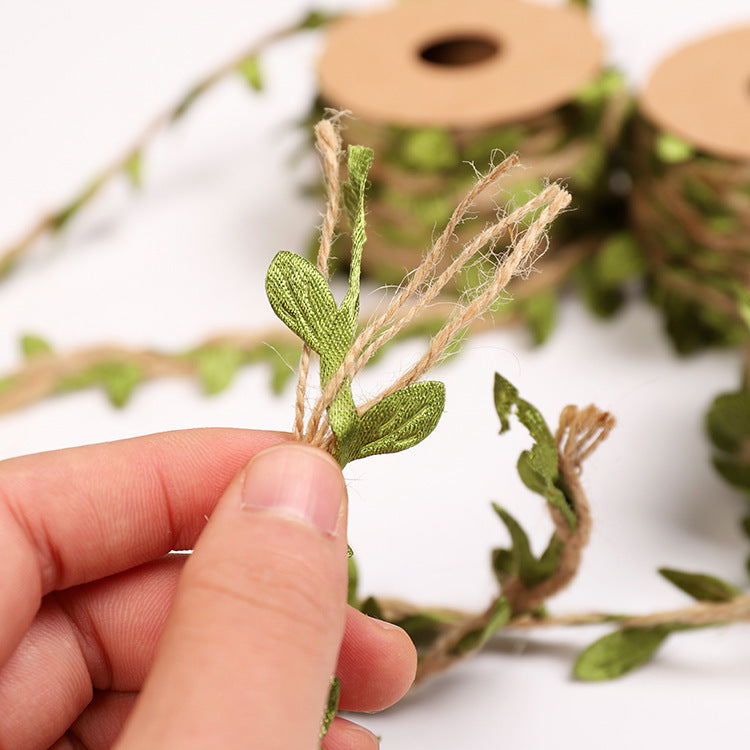 Artificial Leaf Twine 5mm Green Linen Craft String for DIY Home Decor