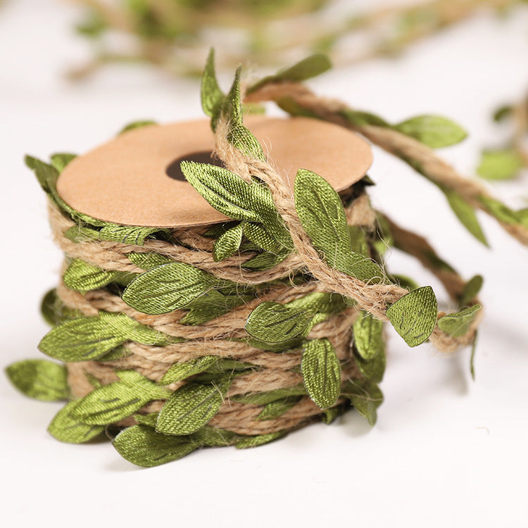 Artificial Leaf Twine 5mm Green Linen Craft String for DIY Home Decor