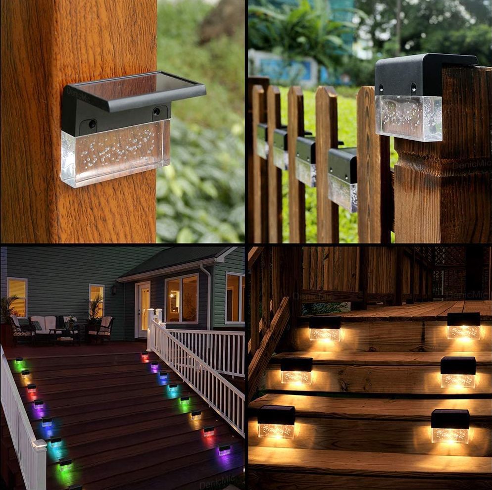 Waterproof RGB Solar LED Step Fence Light for Garden and Pathway