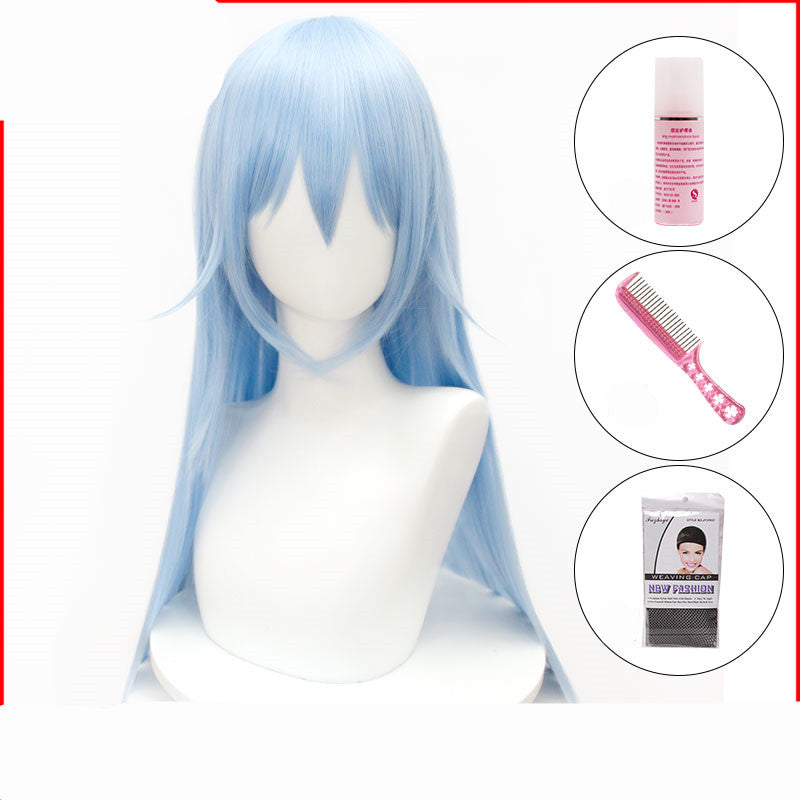 Limuro Cosplay Wig 70cm Broken Bangs Light Blue