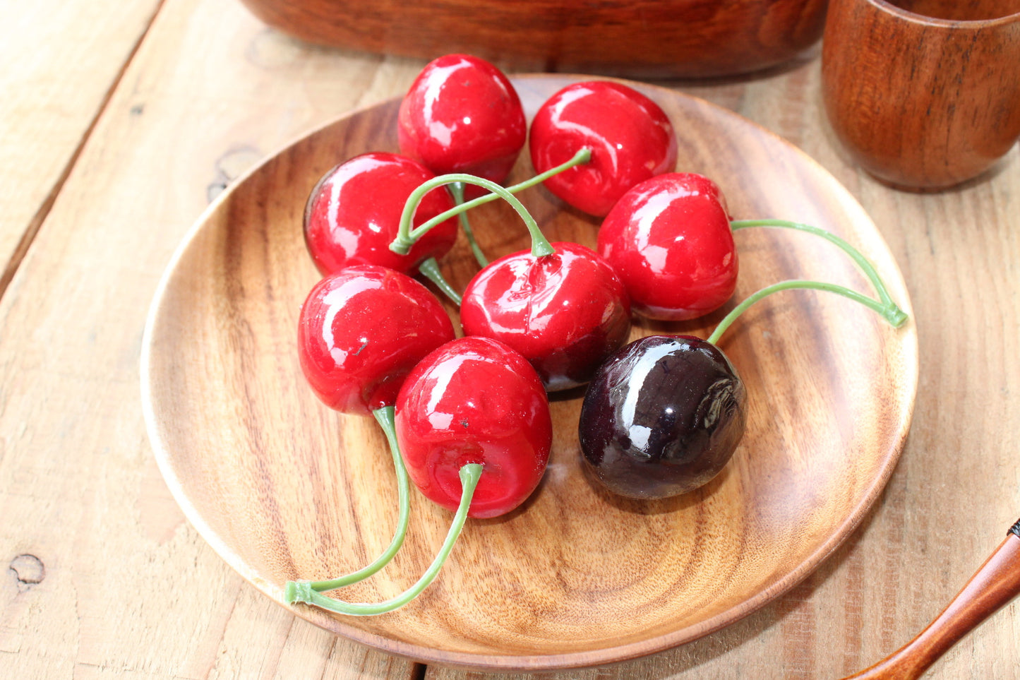 Solid Wood Fruit Plate Set - Acacia Tableware for Snacks & Dishes