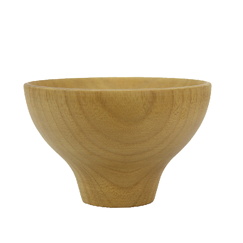 Japanese Wooden Rice Bowl - Traditional Kitchen Dinnerware - White