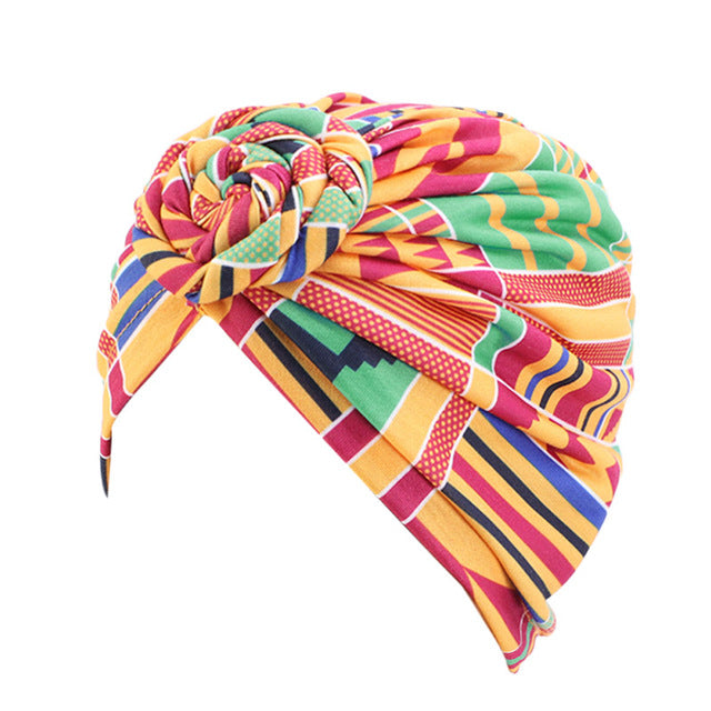 Women African Pattern Turban Headwrap Cotton Fashion Hair Accessory