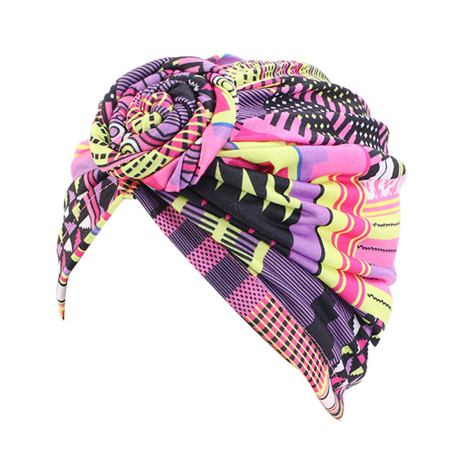 Women African Pattern Turban Headwrap Cotton Fashion Hair Accessory