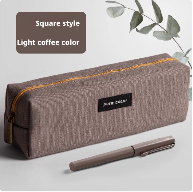 Square Pencil Case Off-White Oxford Cloth Multiple Variants - Pen & Pencil Organizer