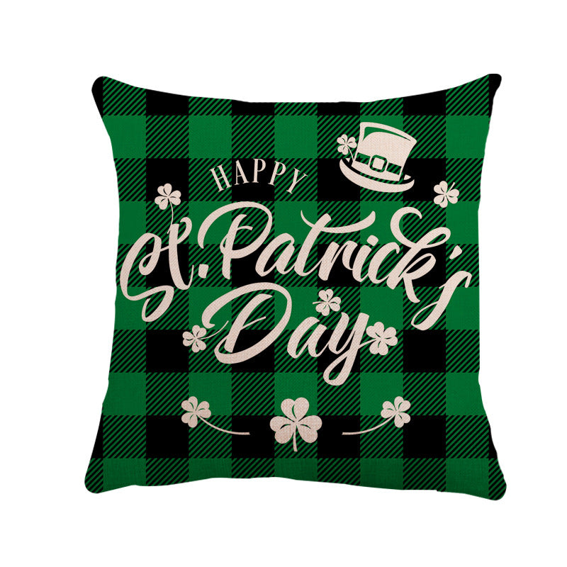 St. Patrick's Day Linen Pillowcase Nordic Style 45x45cm Cushion Cover