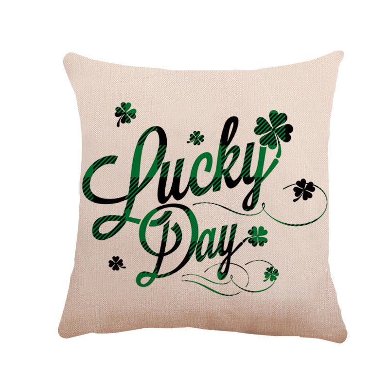 St. Patrick's Day Linen Pillowcase Nordic Style 45x45cm Cushion Cover