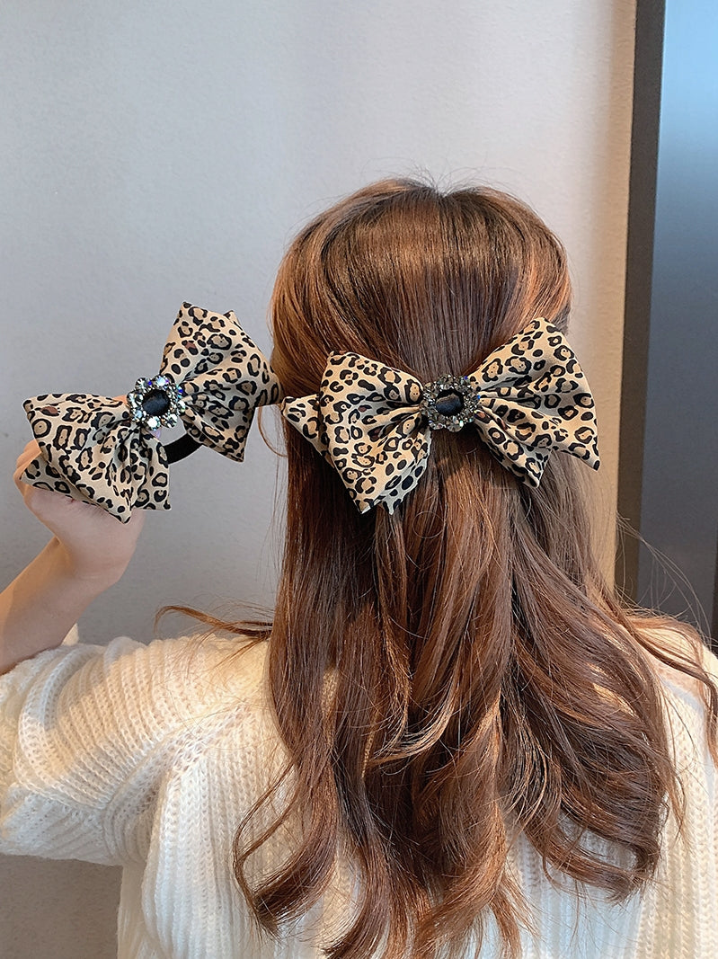 Leopard Print Hair Clip, Ring & Headband Set
