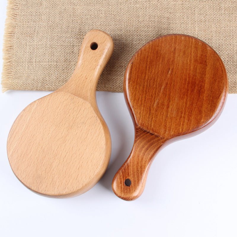Multifunctional Wooden Salad Bowl with Handle - Round Kitchenware for Fruit & Salad