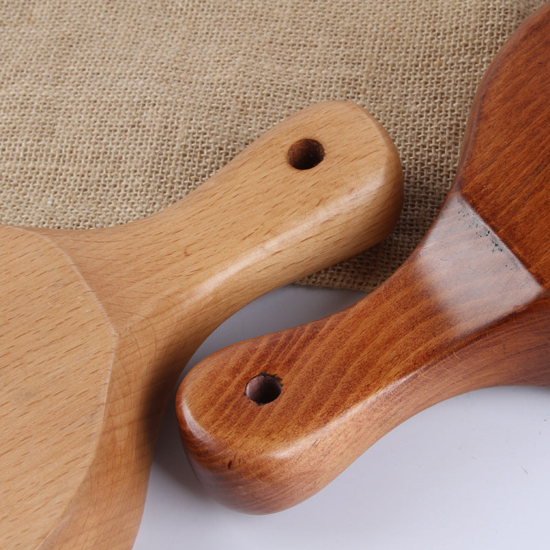 Multifunctional Wooden Salad Bowl with Handle - Round Kitchenware for Fruit & Salad
