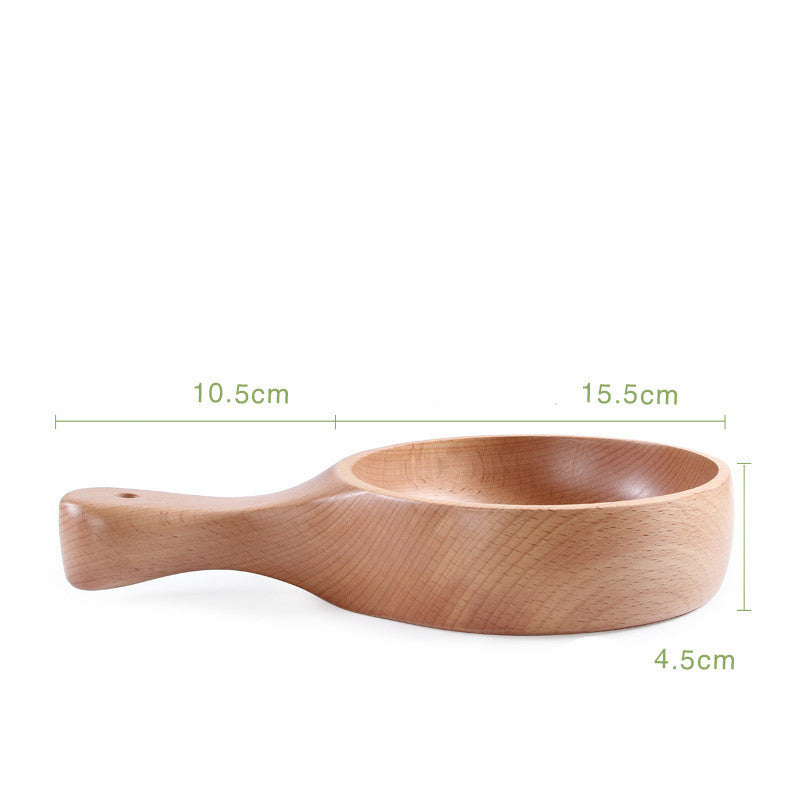 Multifunctional Wooden Salad Bowl with Handle - Round Kitchenware for Fruit & Salad