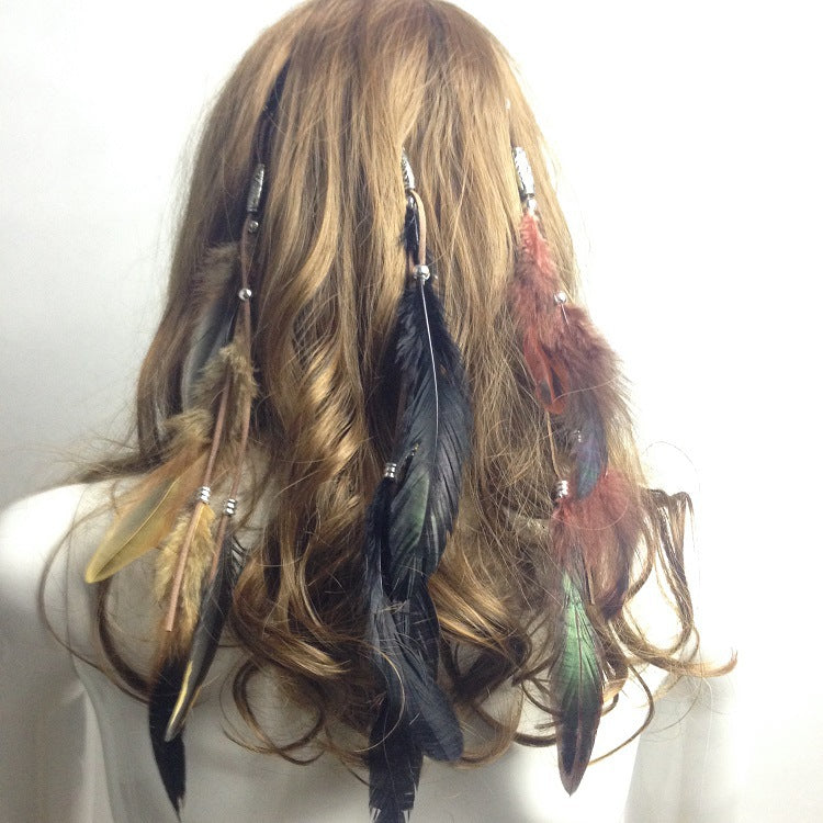 Indian Feather Hair Clip BB Clip Ethnic Style Hair Accessory Mixed Colors