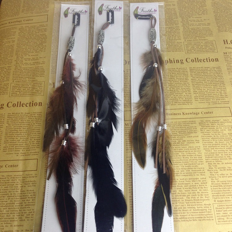 Indian Feather Hair Clip BB Clip Ethnic Style Hair Accessory Mixed Colors