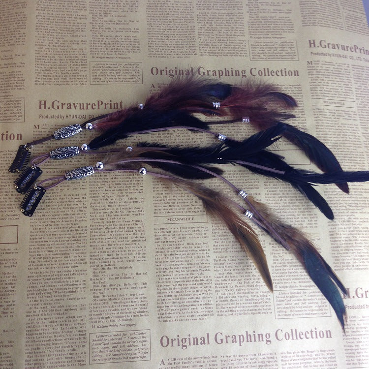 Indian Feather Hair Clip BB Clip Ethnic Style Hair Accessory Mixed Colors