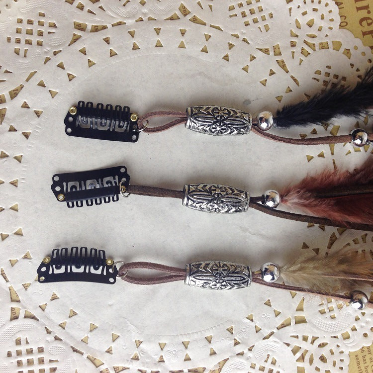 Indian Feather Hair Clip BB Clip Ethnic Style Hair Accessory Mixed Colors