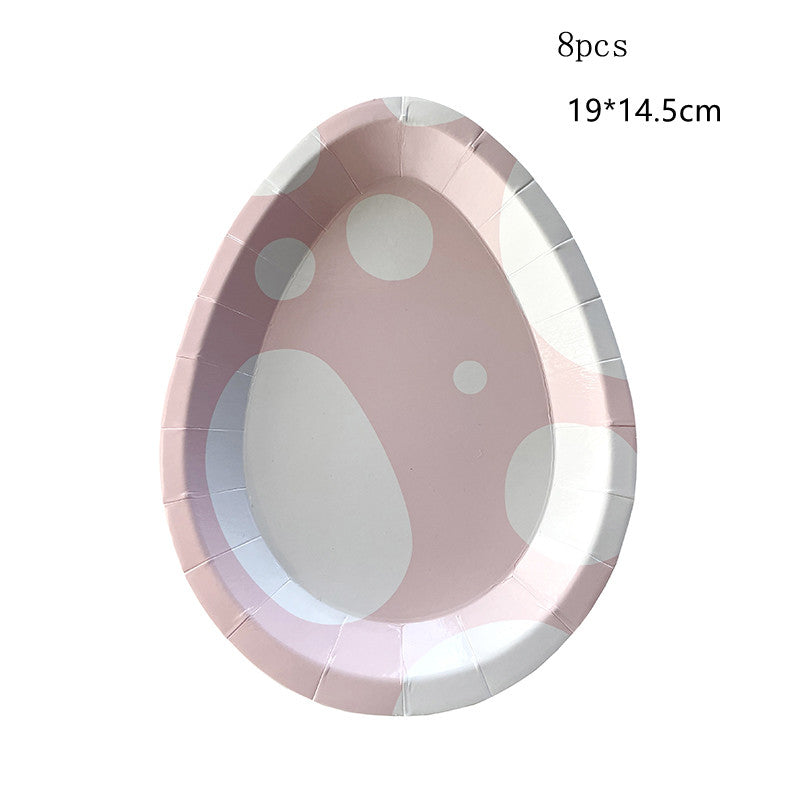 Easter Paper Plates & Cups Party Supplies Set - Bunny & Egg Designs, 8 Pack