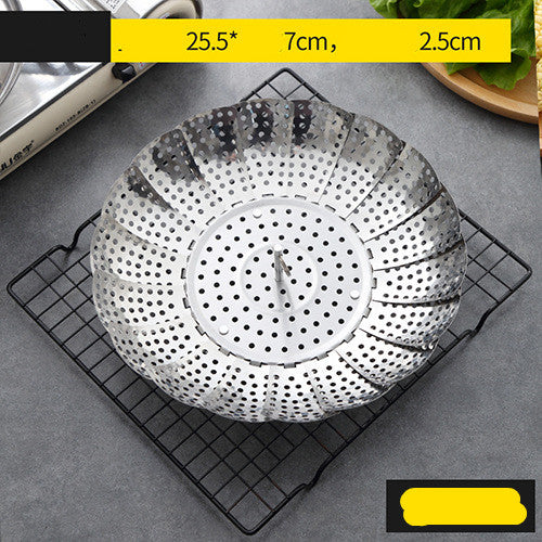 Stainless Steel Food Steamer Rack for Mantou & Dumplings - Folding Steaming Plate