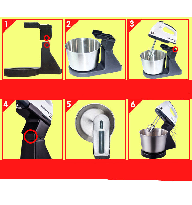 Electric Egg Beater Mixer for Baking and Whipped Cream - Silver