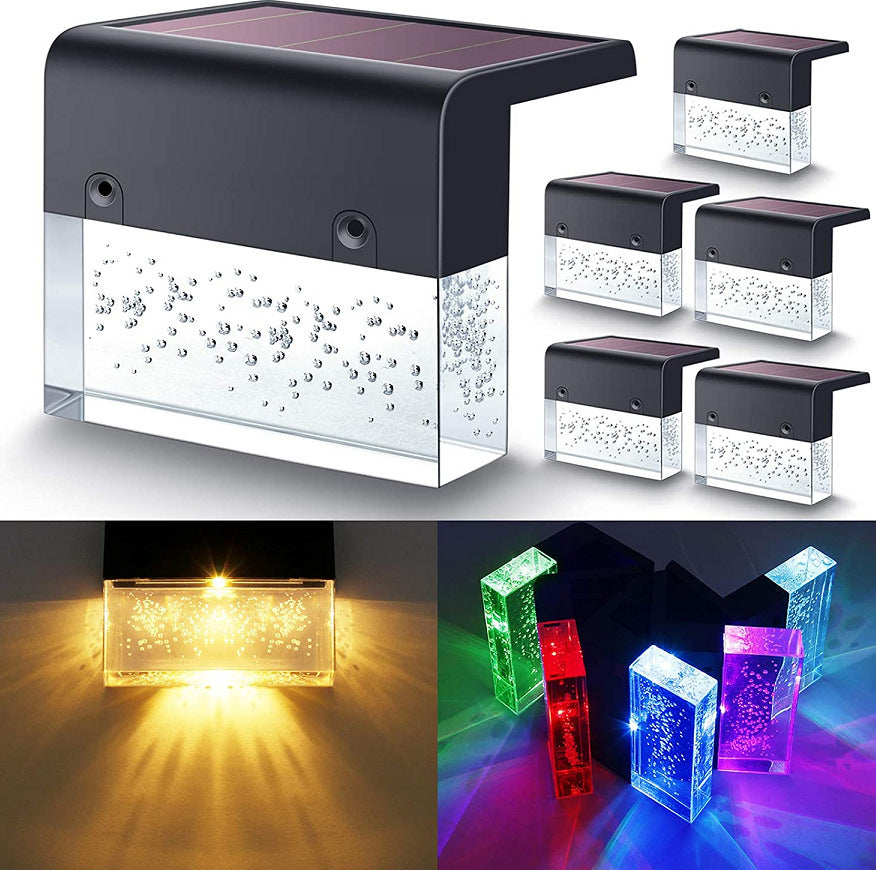Waterproof RGB Solar LED Step Fence Light for Garden and Pathway