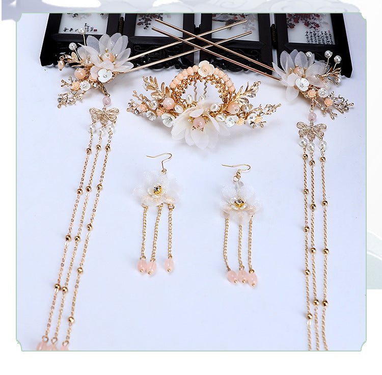 Hanfu Hairpin Set Handmade Alloy Gold