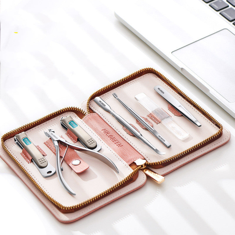 Stainless Steel Cuticle & Nail Scissors Set - Pink