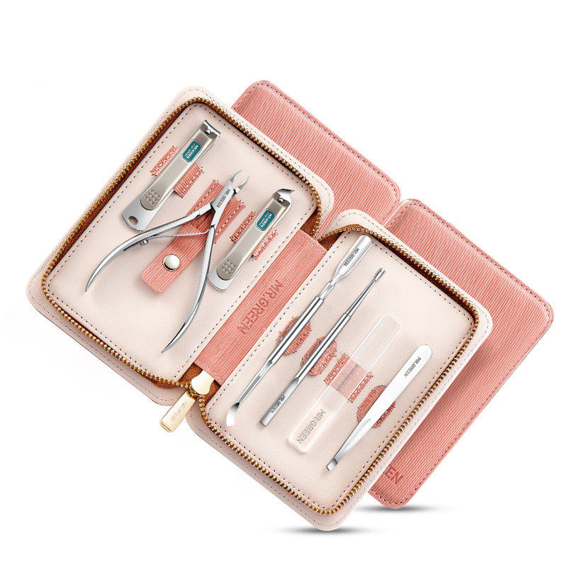 Stainless Steel Cuticle & Nail Scissors Set - Pink