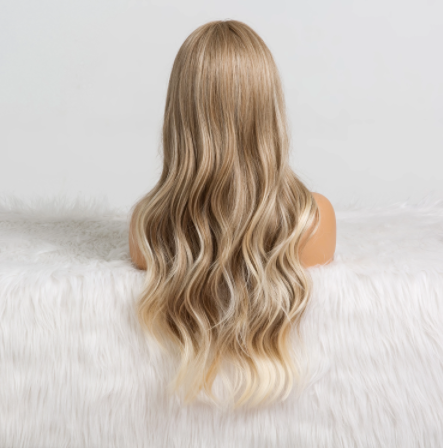 Long Curly Synthetic Wig with Bangs for Ladies - Natural Hair Look, 26in
